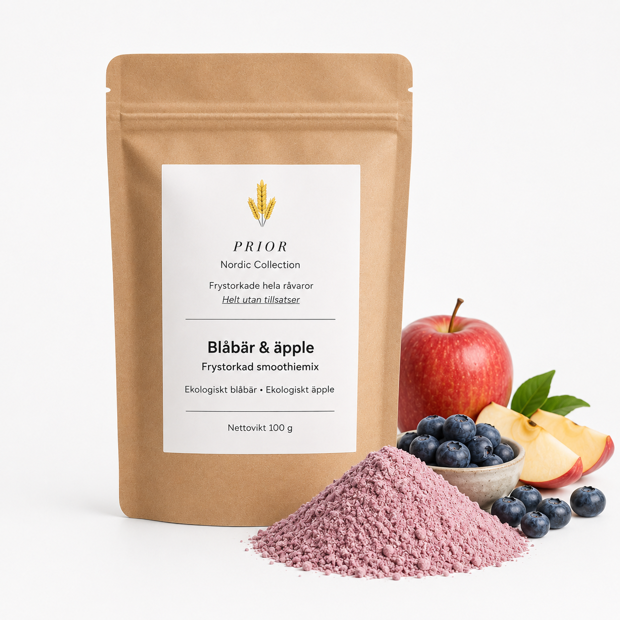 Blåbär & Äpple – frystorkad Smoothiemix