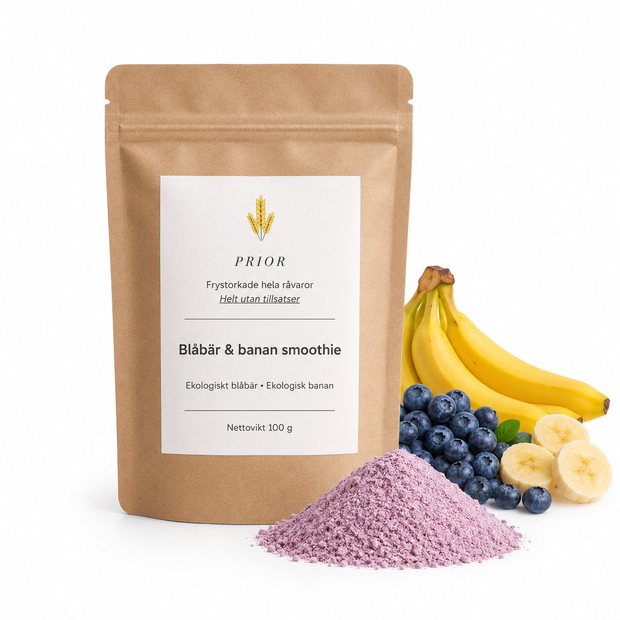 Blåbär & banan – frystorkad Smoothiemix